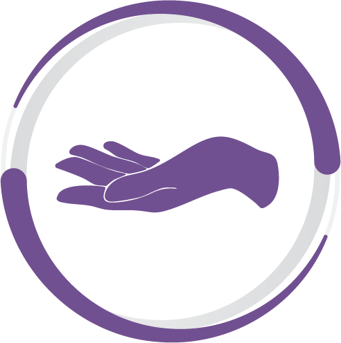 Casda Mission icon of a hand held out for support